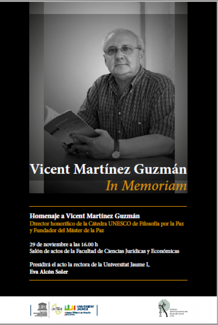 I Jornada de Desarrollo Social y Paz. Género e Identidades en Construcción. Vicent Martínez Guzmán In Memoriam