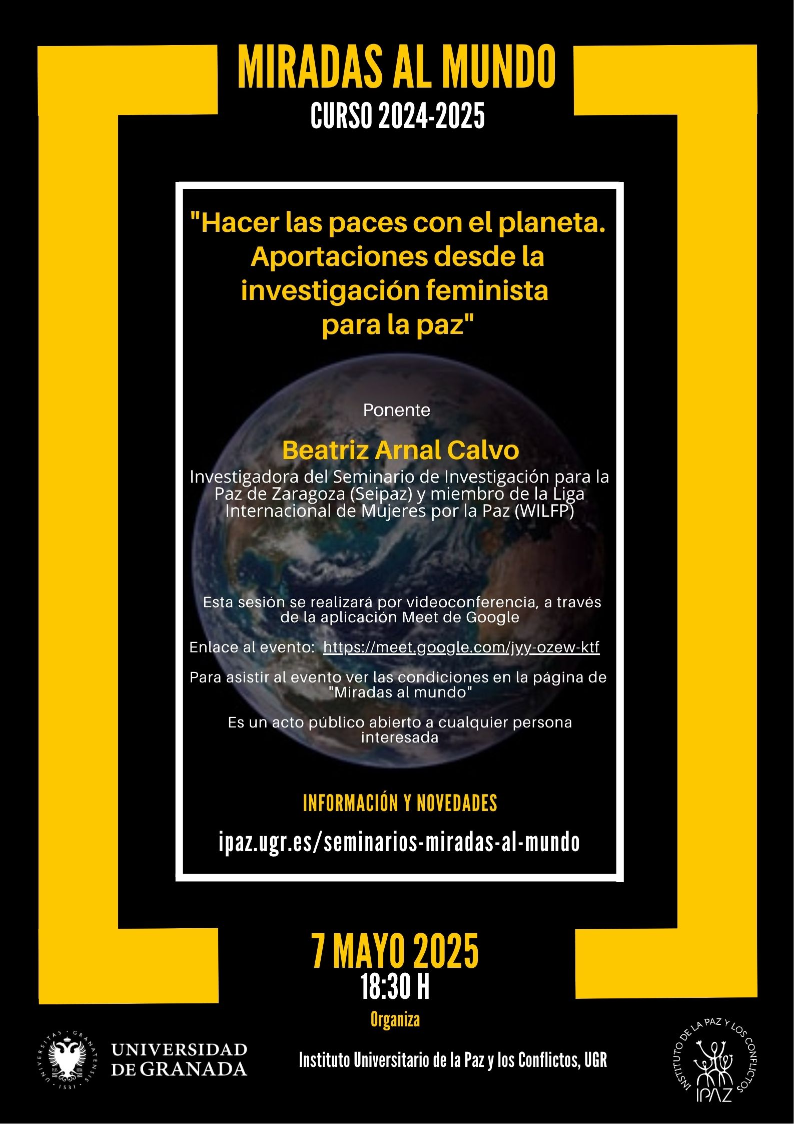 Miradas al mundo: Hacer las paces con el planeta. Aportaciones desde la investigación feminista para la paz