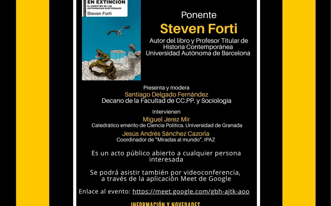Nueva sesión de Miradas al Mundo: Presentación del libro “Democracias en extinción. El espectro de las autocracias electorales”