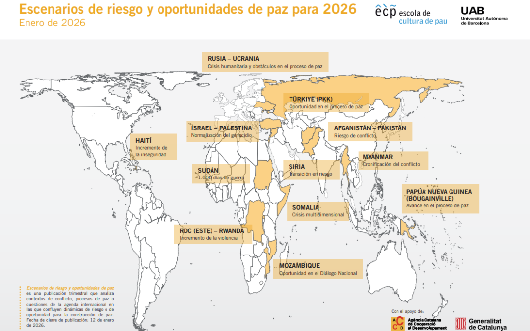 Escenarios de riesgo y oportunidades de paz en 2026: un mundo en tensión y con ventanas abiertas a la transformación