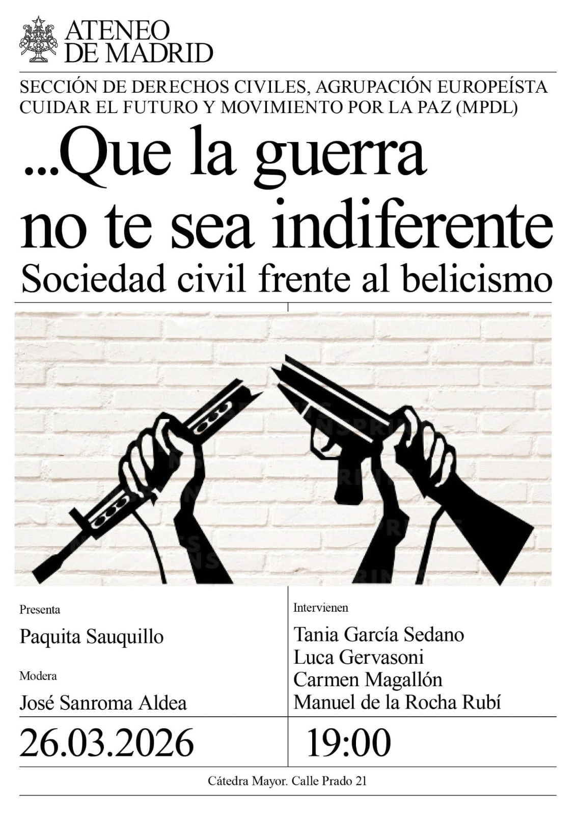 Que la guerra no te sea indiferente: sociedad civil frente al belicismo