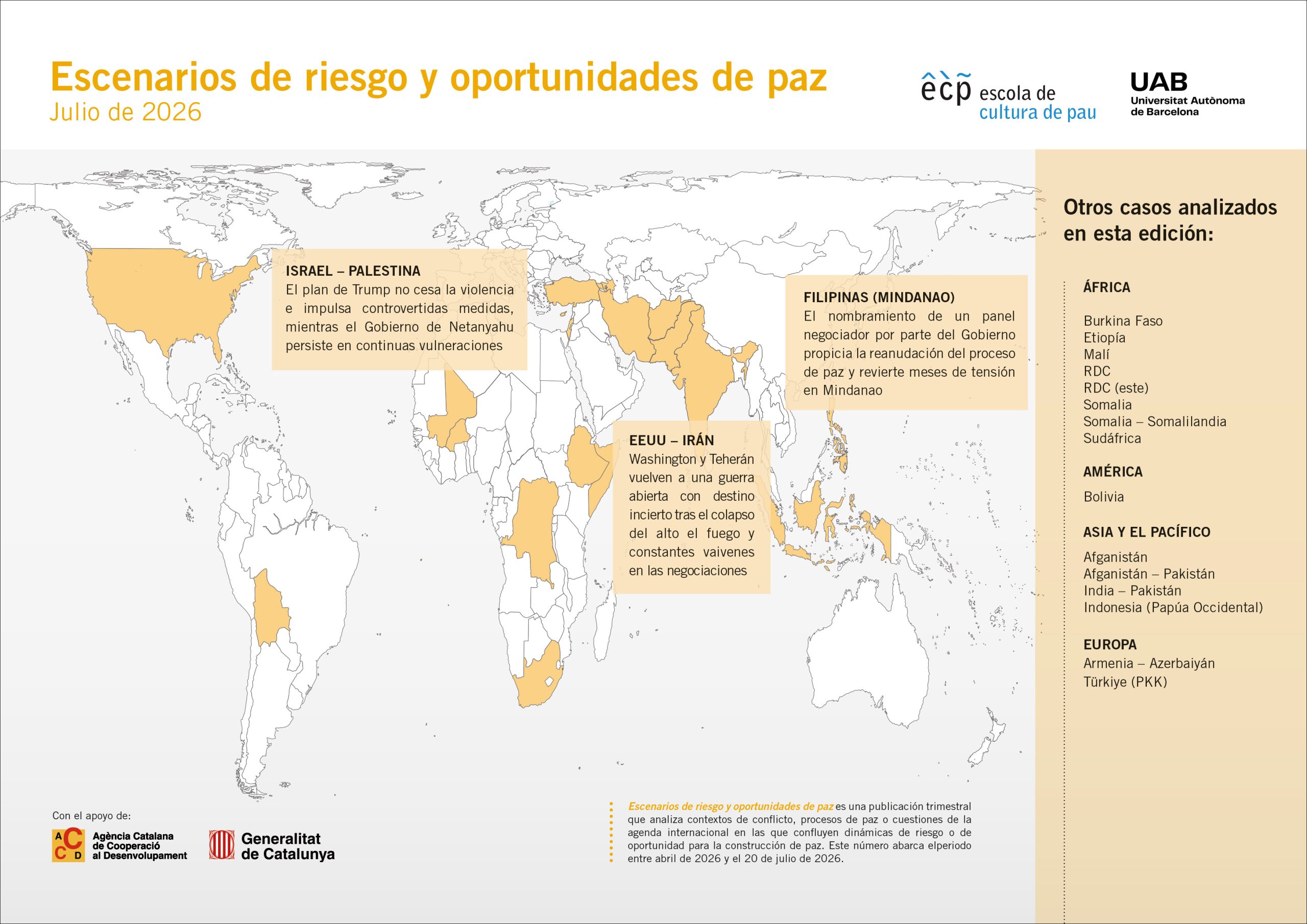 Nuevo número de Escenarios de riesgo y oportunidades de paz: análisis de los principales focos de conflicto y procesos de paz internacionales
